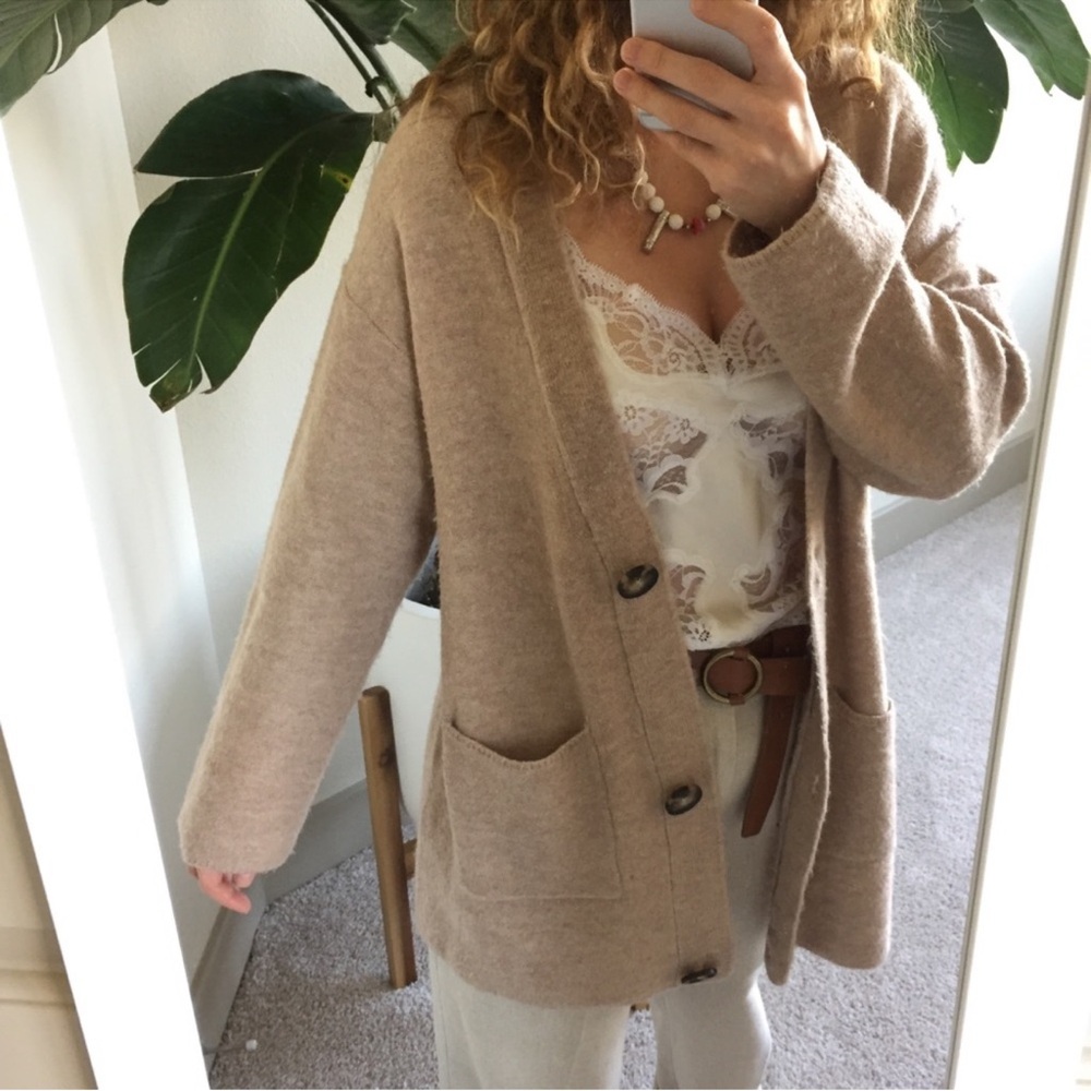 Mango Tan Women's Cardigan